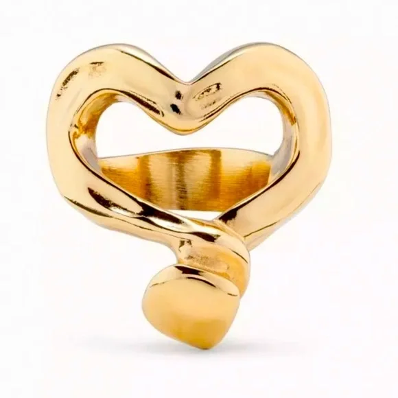 Uno De 50 Ring - NAILED HEART - Gold - Various Sizes - Picture 1 of 14